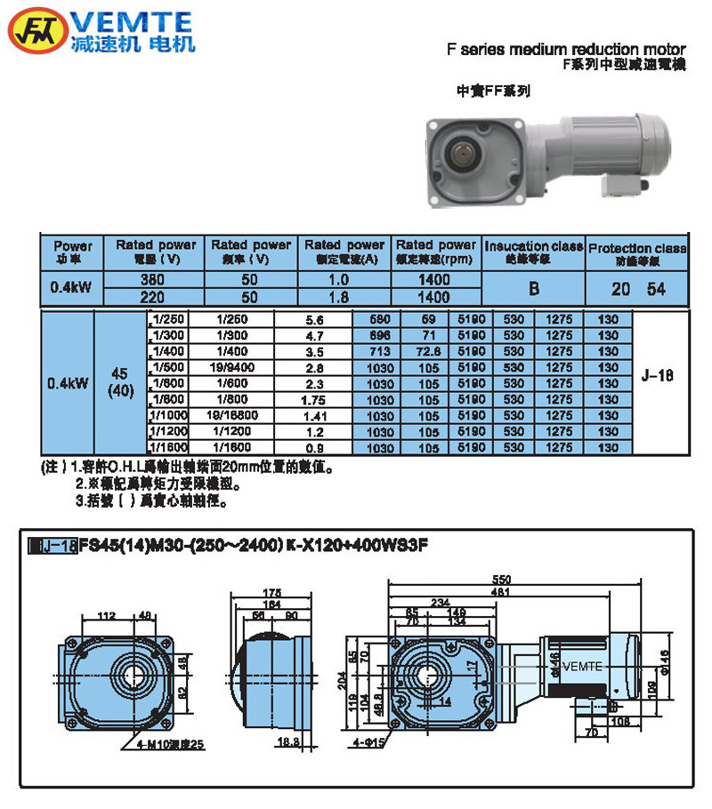 縮框型大速比0.4KW-實心軸